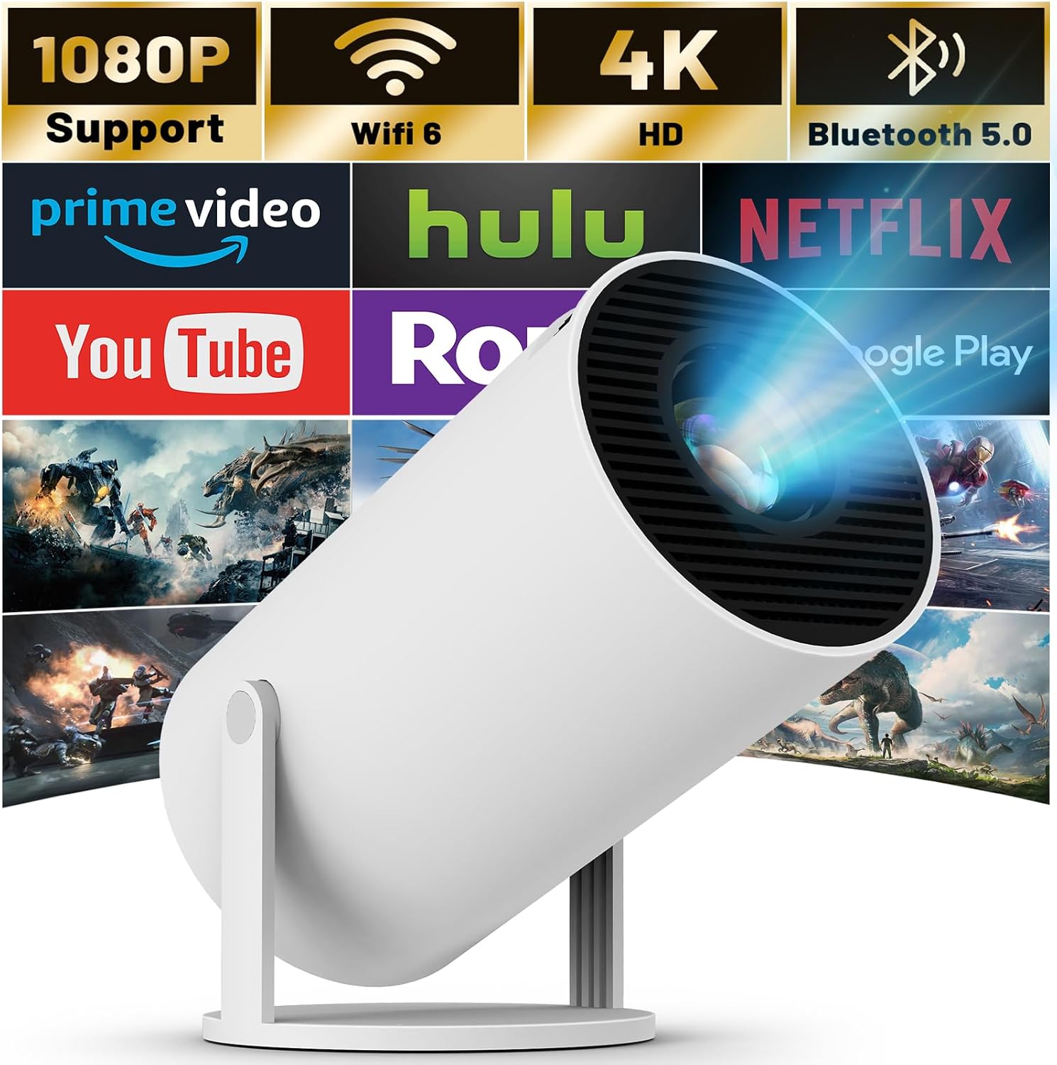 Mini Portable Projector 1080P/4K with Auto Keystone — Portable Projector