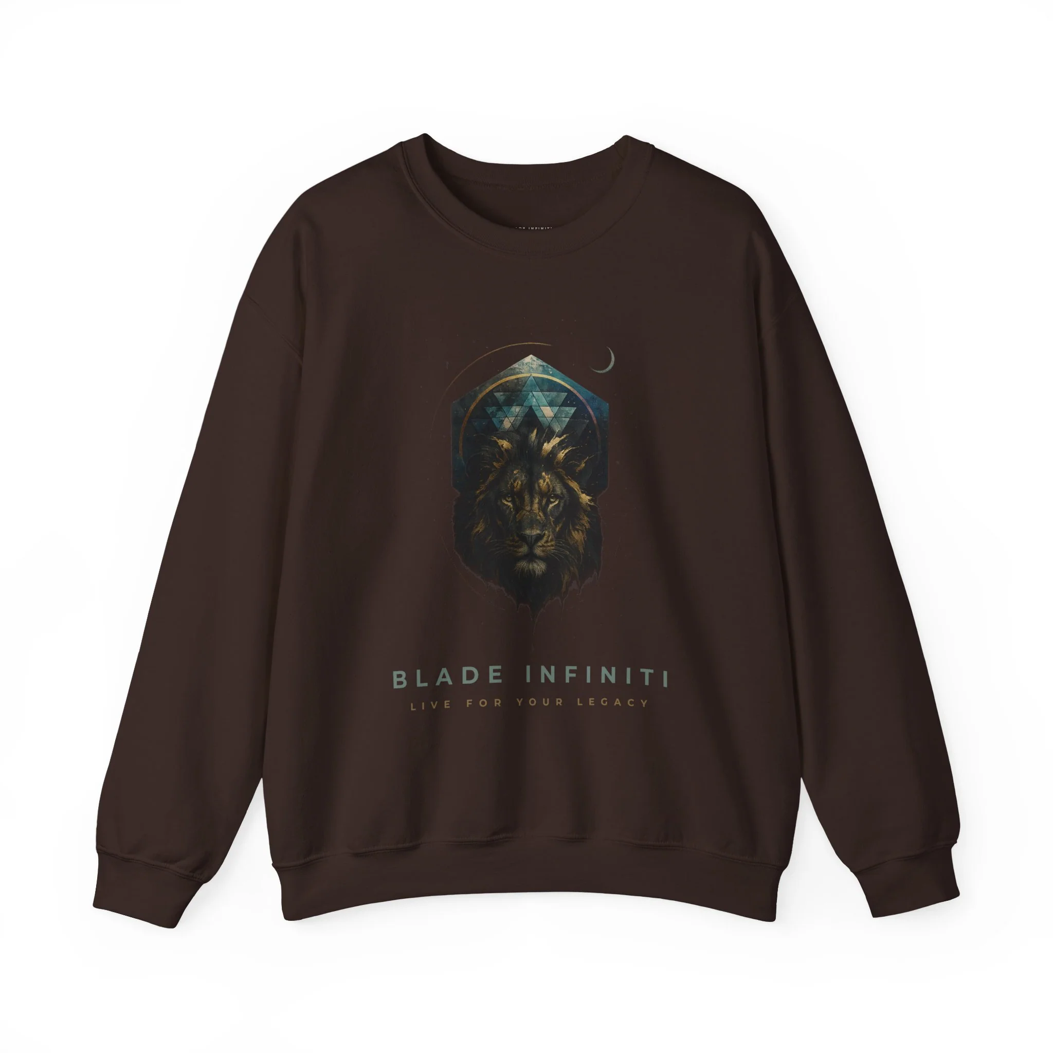 Galactic Lion Unisex Crewneck Sweater - Dark Chocolate — Womens Sweaters