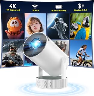 Mini Projector with WiFi, Bluetooth, 4K, Auto Keystone