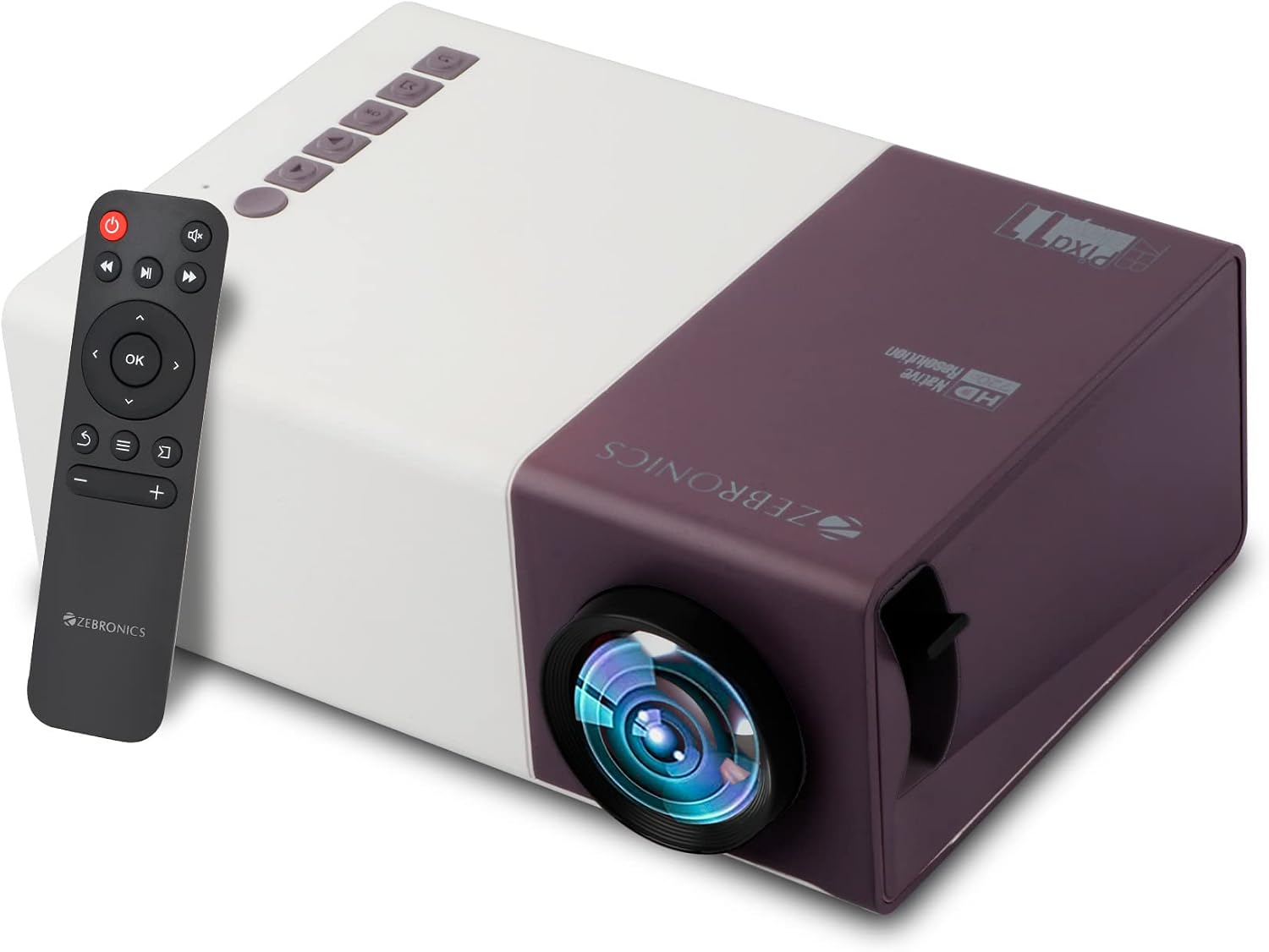 ZEBRONICS Zeb-PIXAPLAY 11 Portable LED Projector FHD 1080p — Portable Projector