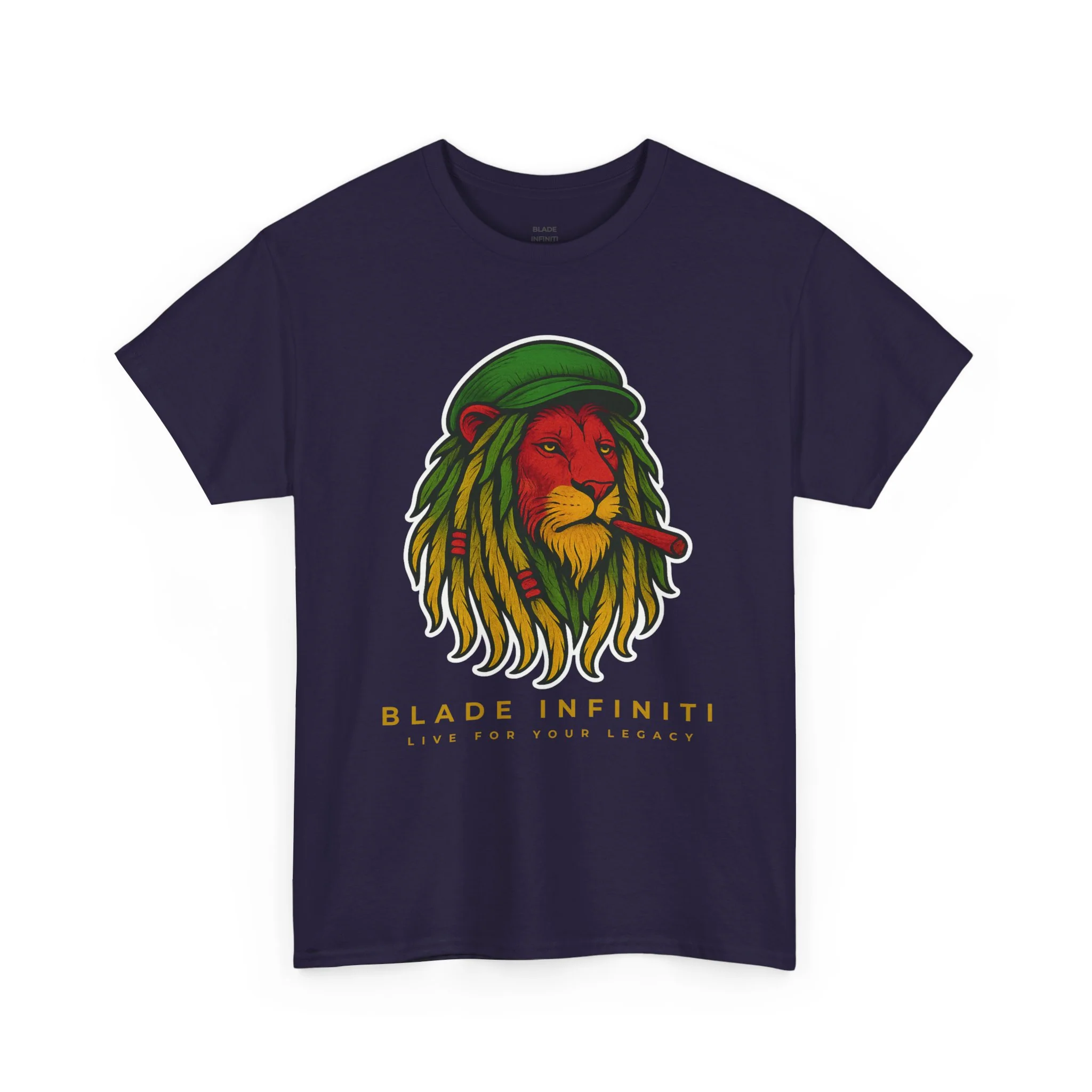 Rasta Lion V3 T-Shirt - Blackberry