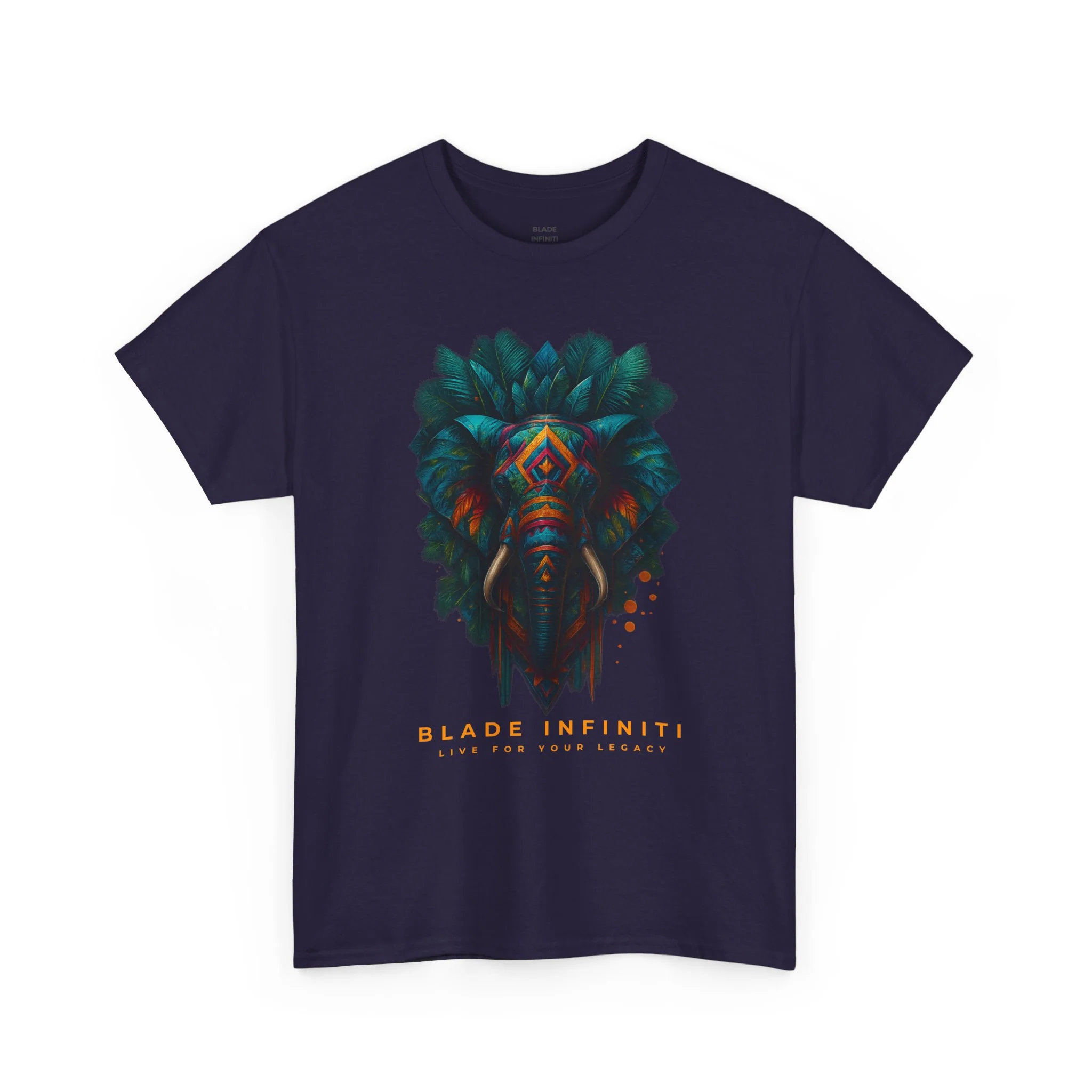 Midnight Tiki Elephant T-Shirt - Blackberry