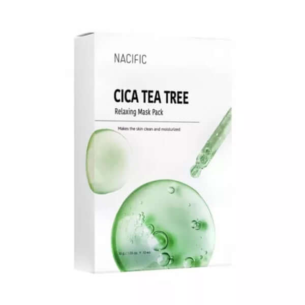 Masque Relaxant NACIFIC Cica Teatree - 10 Masques en Tissu — Appareils de soins de la peau