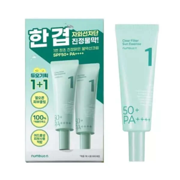 numbuzin NO.1 Essence Solaire Filtrante Clair - 50ml (Ensemble de 2) — Appareils de soins de la peau