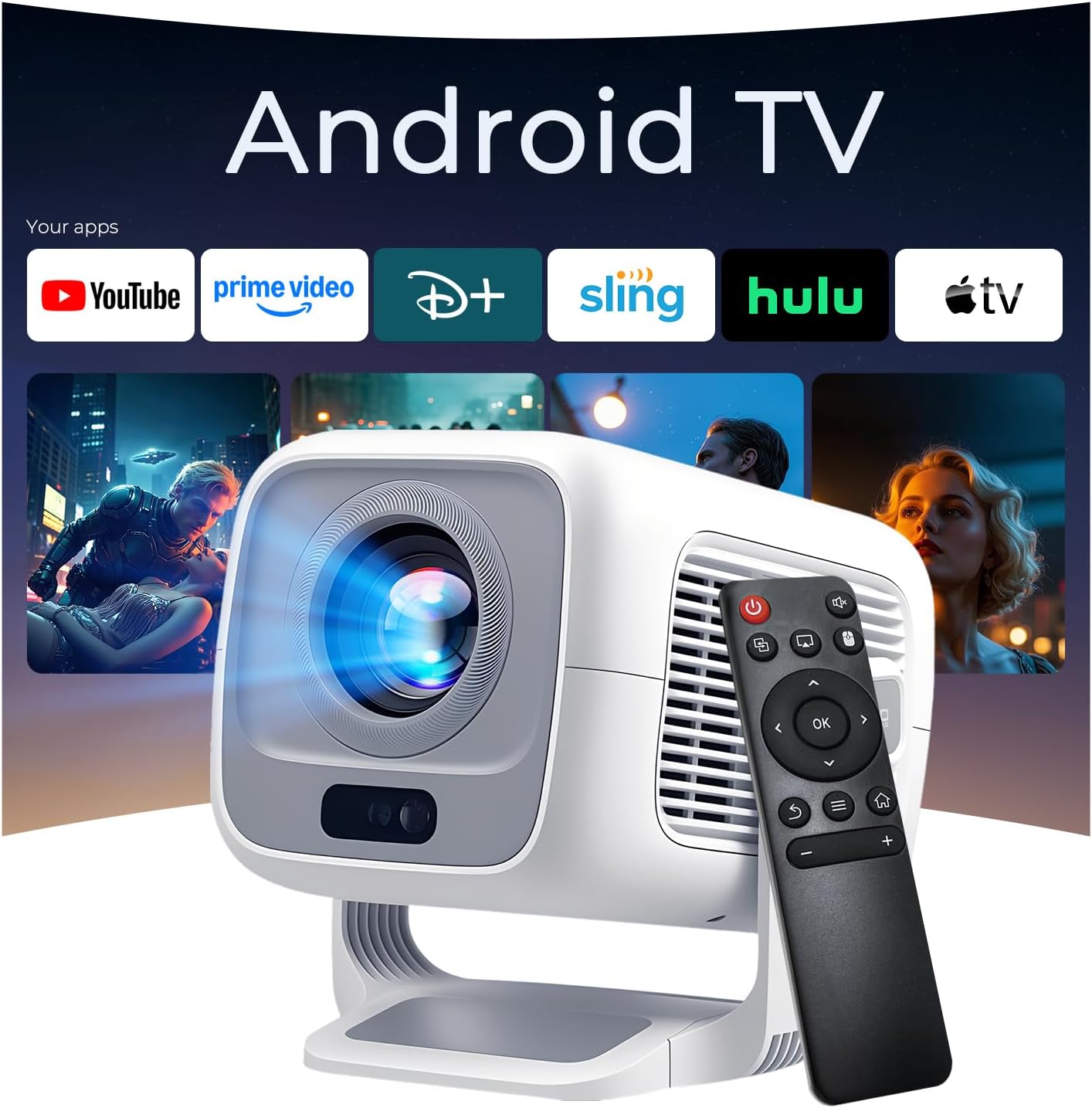 Projecteur Mini Portable Native 1080P avec WiFi 6 — Projecteur portatif