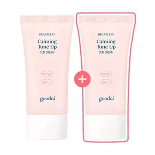 GOODAL Heartleaf Coffret de Crème Solaire Tonifiante Calmante - 50 ml x 2 — Appareils de soins de la peau