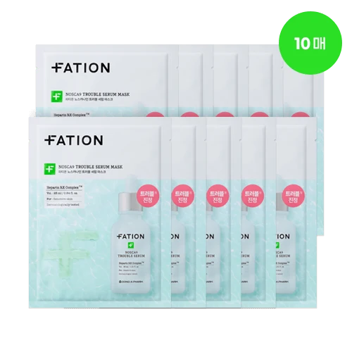 FATION Nosca9 Trouble Serum Mask 25ml x 10 Sheets — Skincare Devices