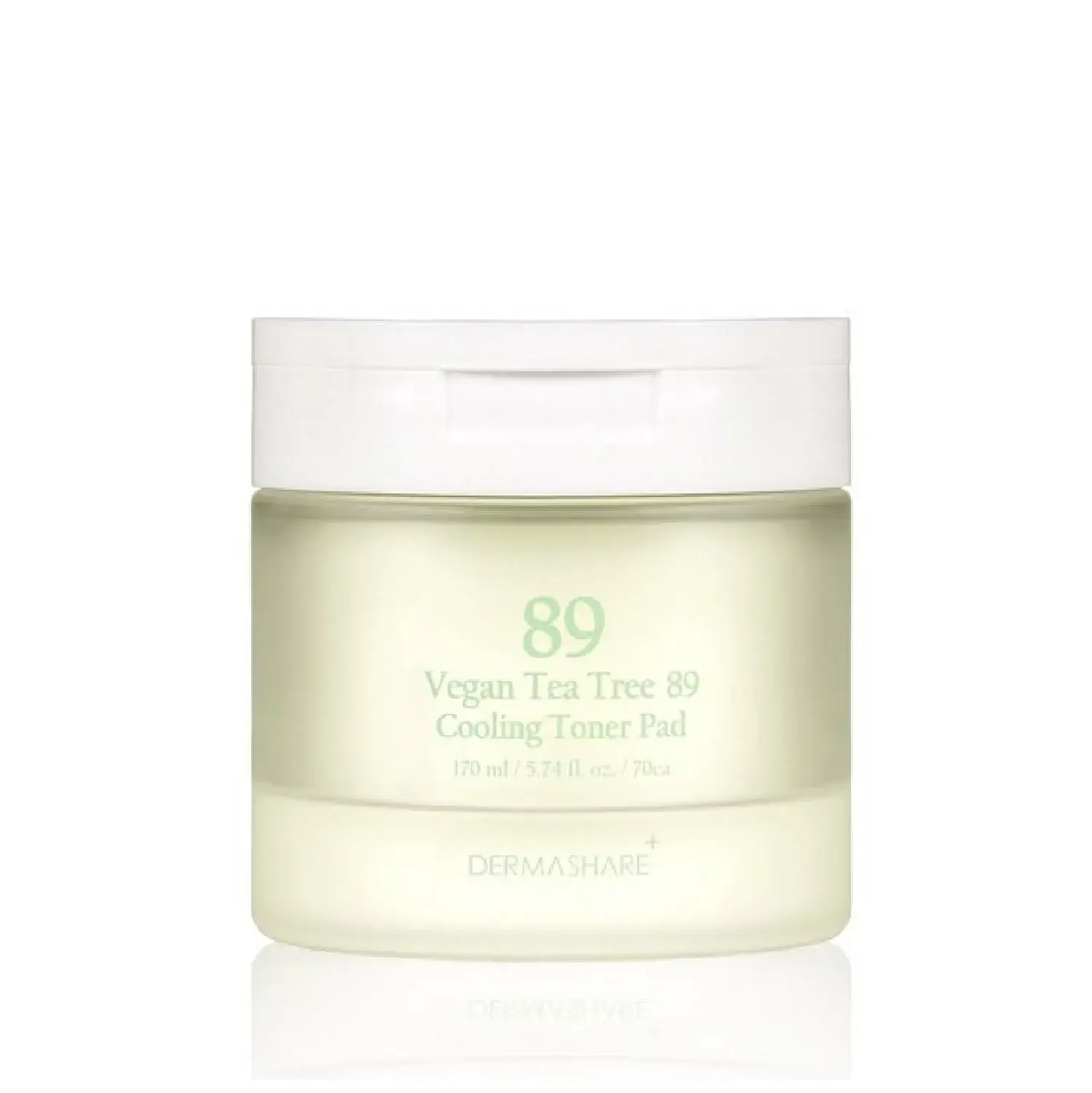 DERMASHARE Vegan Tea Tree 89 Cooling Toner Pads - 70 Pads