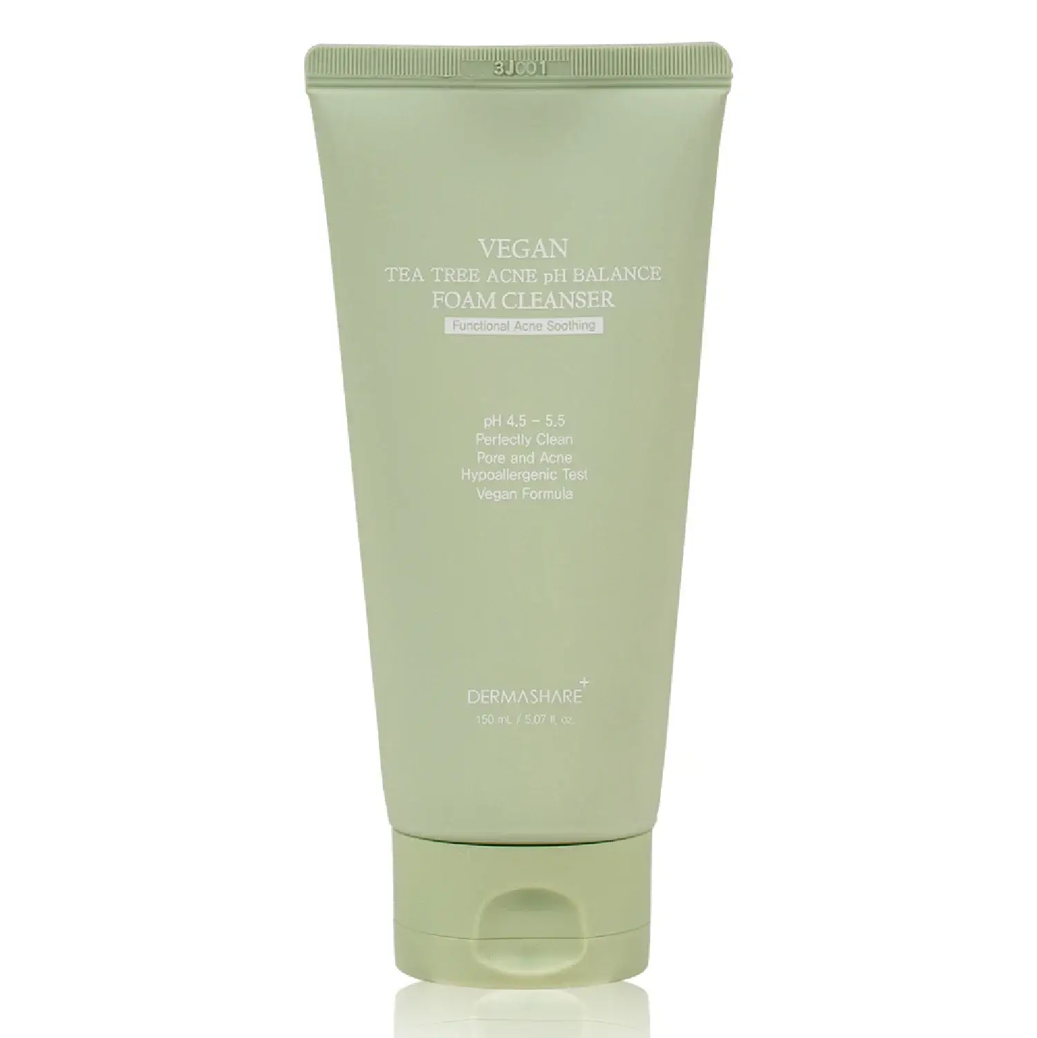 DERMASHARE Vegan Tea Tree Acne Foam Cleanser 150ml — Facial Cleansing Brushes