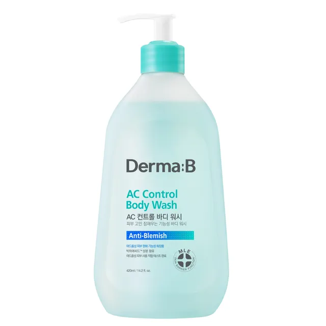 Derma:B AC Control Gel Douche 420ml pour une Peau Plus Claire — Gommage Corps