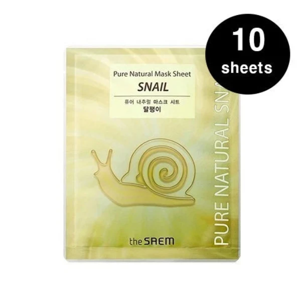 THE SAEM Pure Natural Mask Sheet Snail - 10 Sheets — Skincare Devices
