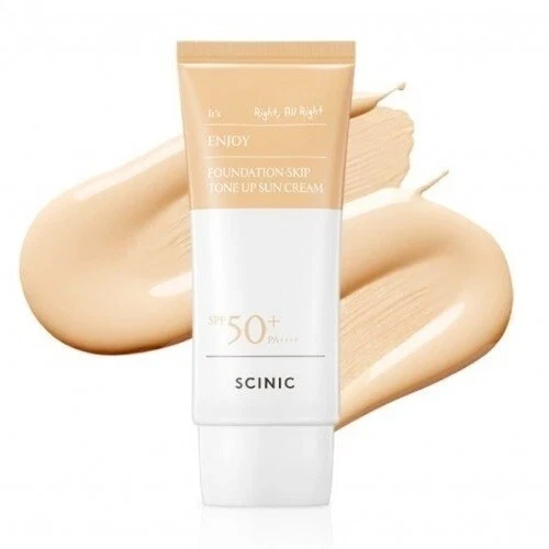 Crème Solaire SCINIC Enjoy Foundation Skip Tone Up SPF50+ PA++++ 50g — Appareils de soins de la peau
