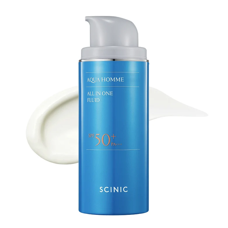 SCINIC Aqua Homme Fluide Tout-en-Un 100ml SPF50+ PA+++ — Appareils de soins de la peau