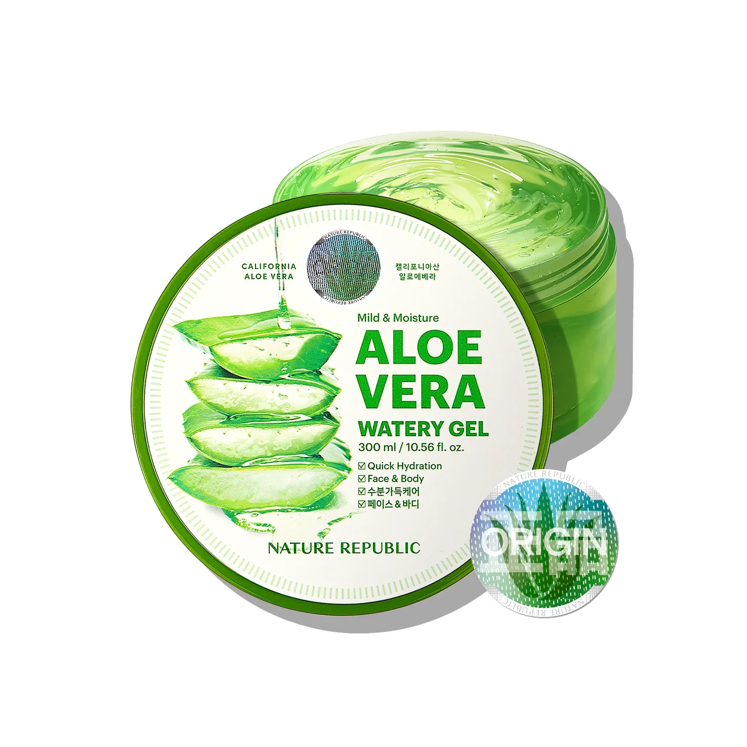 NATURE REPUBLIC Gel Apaisant et Hydratant à l'Aloe Vera 300ml — Appareils de soins de la peau