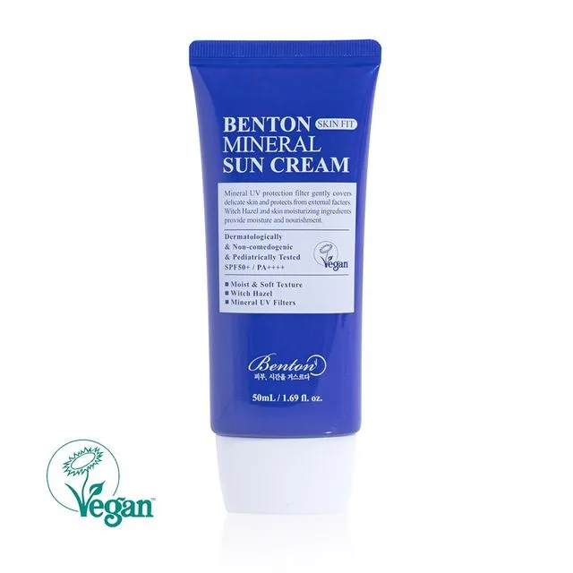Crème Solaire Minérale Benton Skin Fit 50ml avec protection SPF50+ — Appareils de soins de la peau