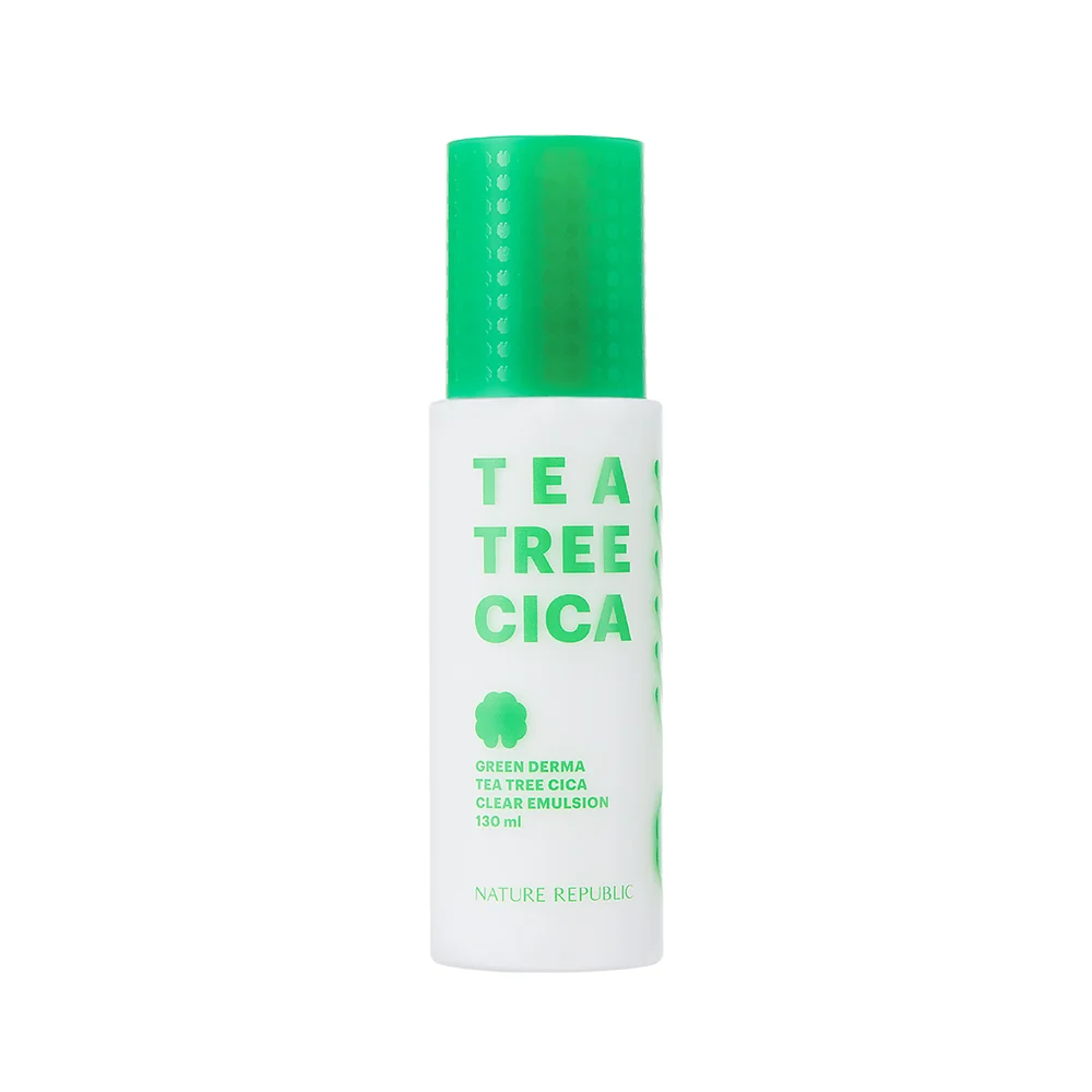 Émulsion claire Cica Tea Tree Green Derma Nature Republic 130ml — Appareils de soins de la peau