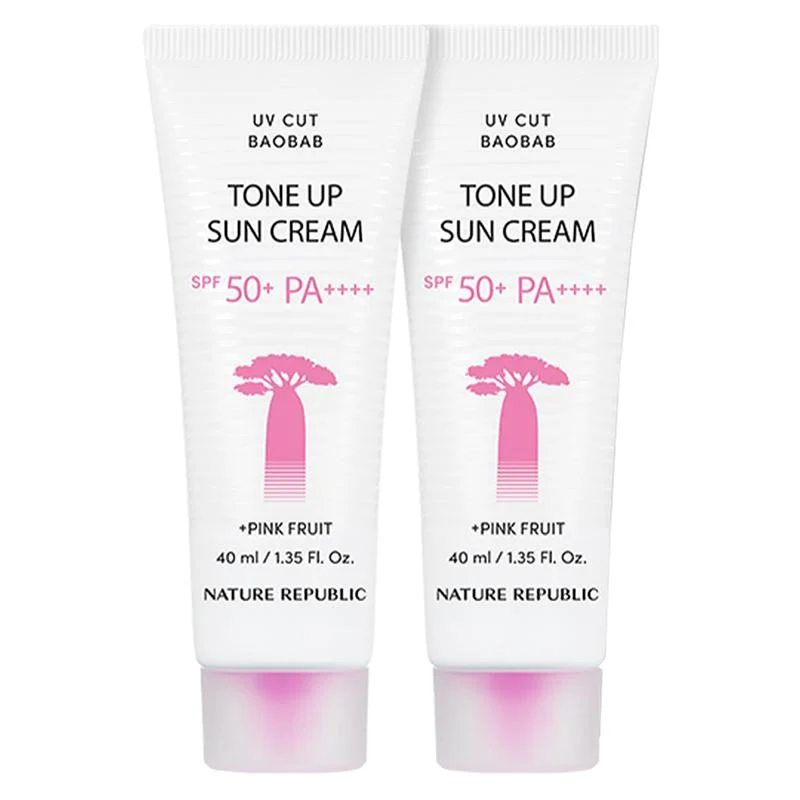 Crème Solaire Tonifiante Baobab UV Cut Nature Republic 40ml*2 — Appareils de soins de la peau
