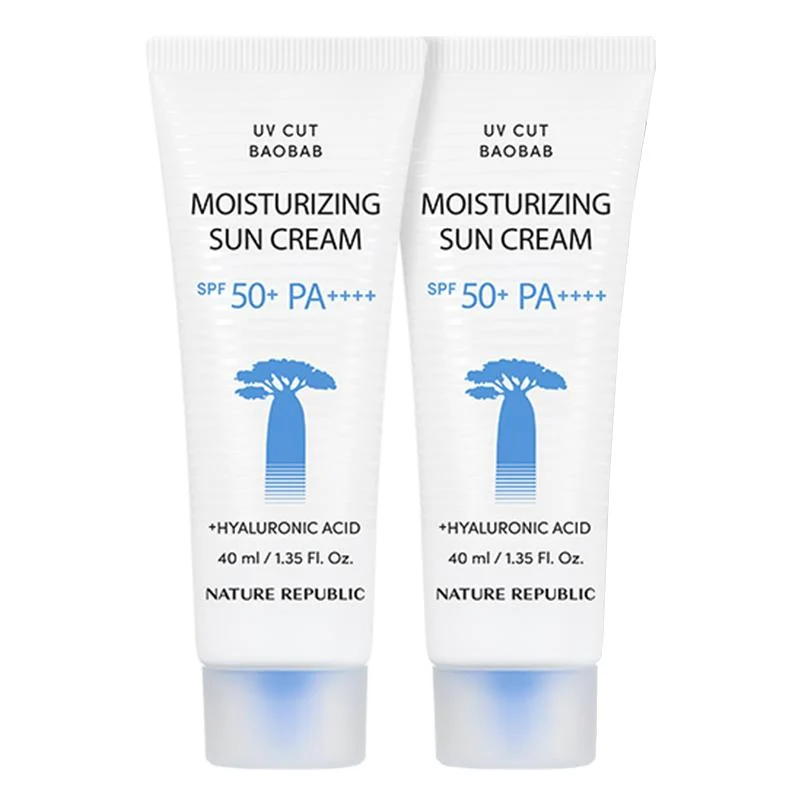 Crème Solaire Hydratante Baobab UV Cut Nature Republic 40ml*2 — Appareils de soins de la peau