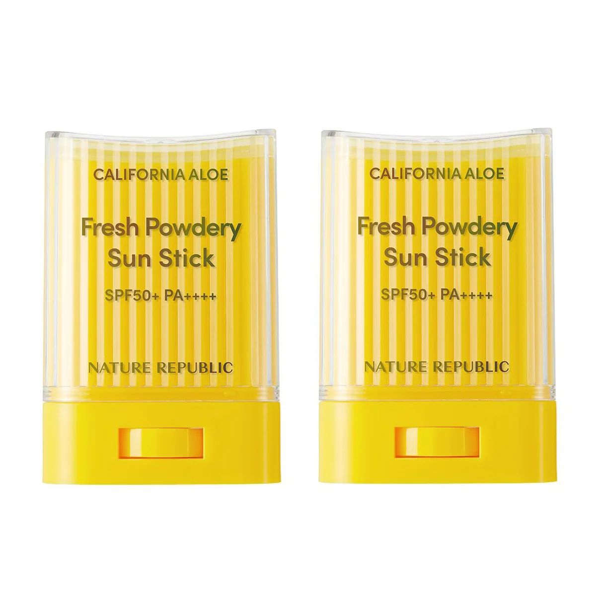 Bâtonnet solaire poudreux California Aloe Fresh de Nature Republic 24g*2 — Appareils de soins de la peau