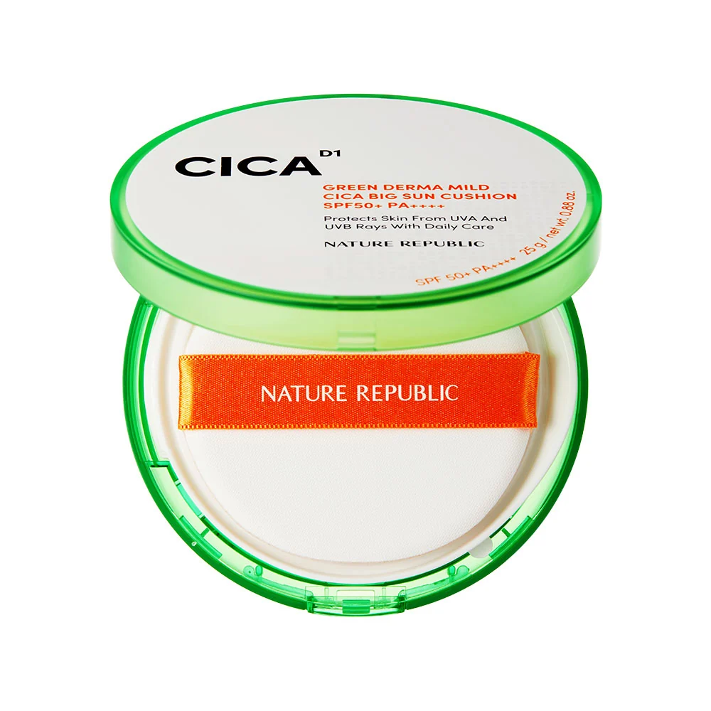 Nature Republic Green Derma Doux Cica Grand Coussin Soleil 25 g — Appareils de soins de la peau