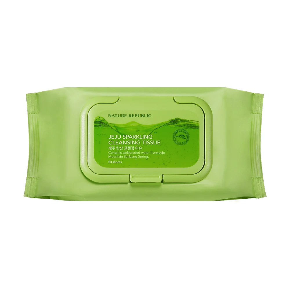 Lingettes Nettoyantes Pétillantes Jeju Nature Republic 205g - 50 Feuilles — Nettoyants visage