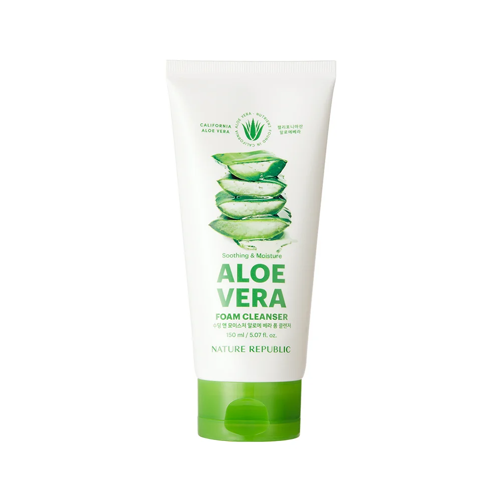 NATURE REPUBLIC Aloe Vera Foam Cleanser 150ml — Facial Cleansing Brushes