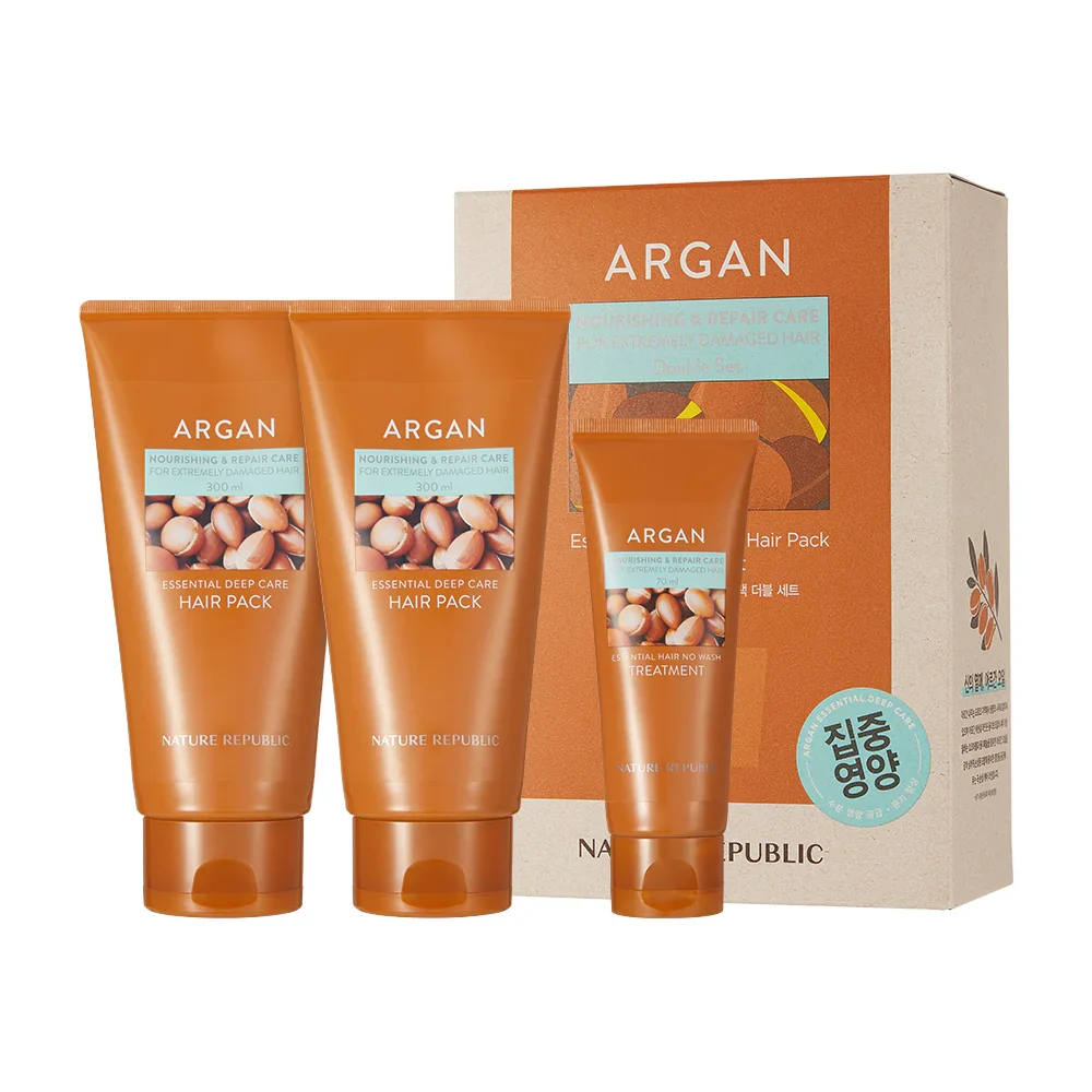 Nature Republic Argan Essential Deep Care Hair Pack Double Set 300ml