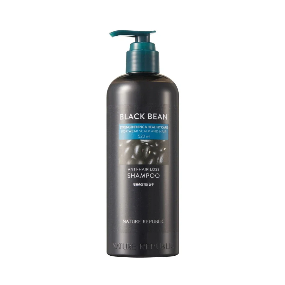 Shampoing Anti-Chute de Cheveux aux Haricots Noirs NATURE REPUBLIC 520ml — Shampooings