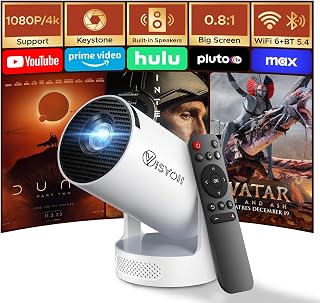 HY300 Portable Mini Projector 2026 – 1080P, Android 14.0, 20000 Lumens