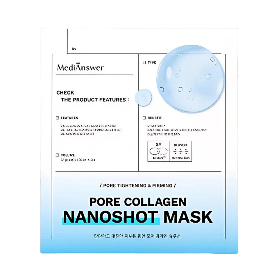Masque Nanoshot au Collagène pour Pores MEDIANSWER 37g x 5ea — Appareils de soins de la peau