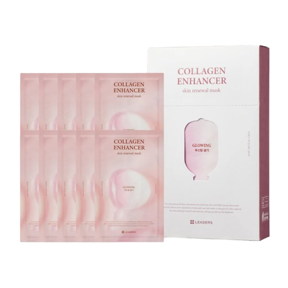 Masque de Renouvellement de Peau Collagène Enhancer LEADERS 25ml - 10 pièces