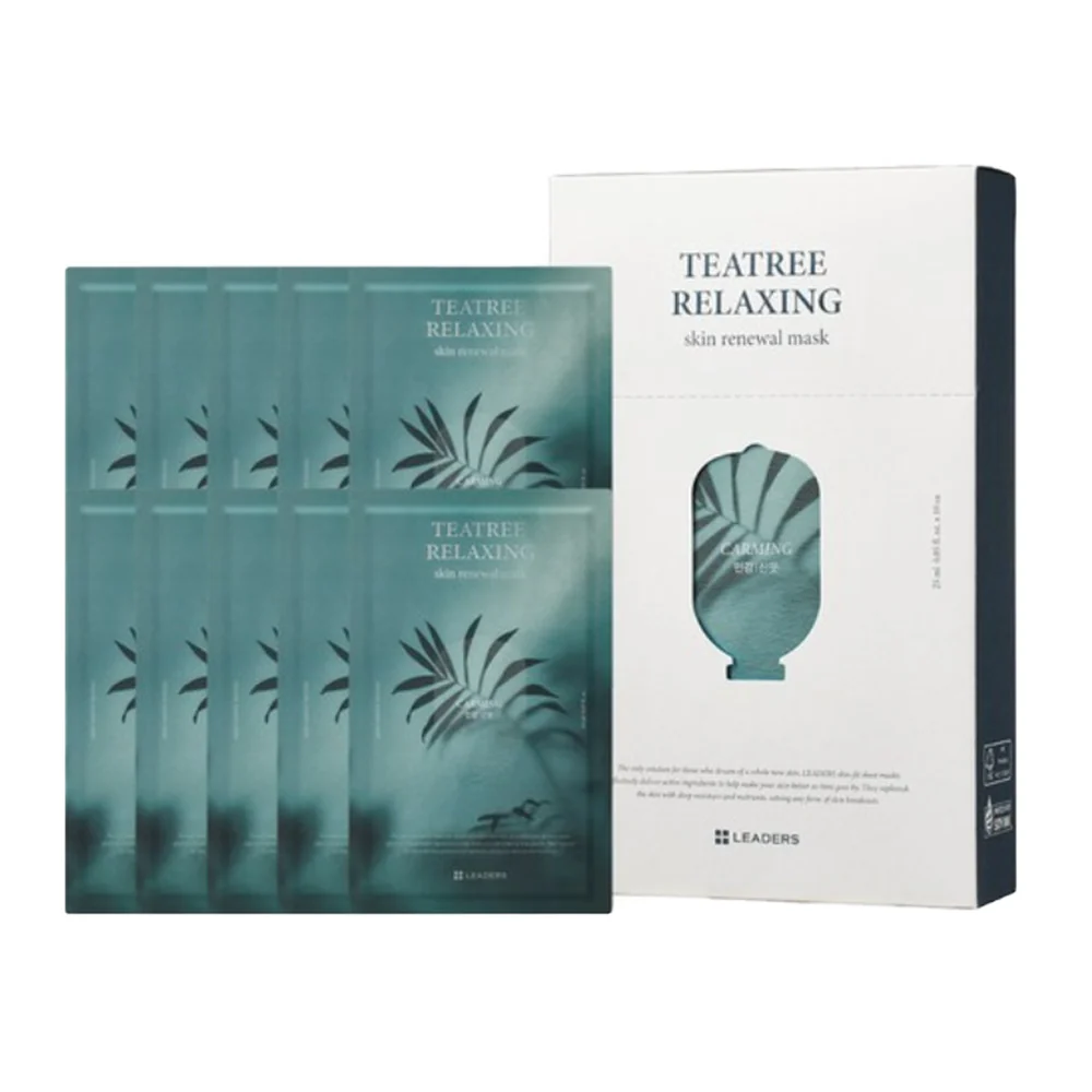 LEADERS Tea Tree Relaxing Skin Renewal Mask 25ml - 10pcs — Skincare Devices