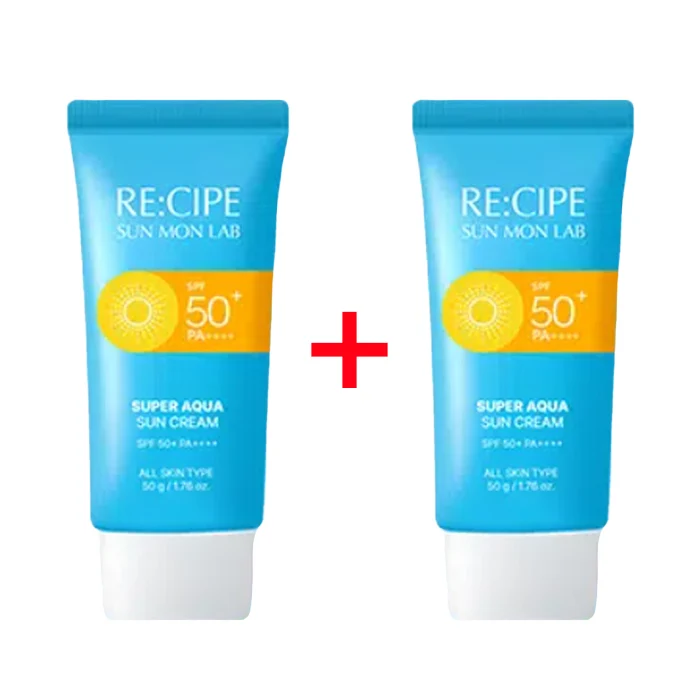 RE:CIPE SUN MON LAB Crème Solaire Super Aqua 50g x 2 (SPF50+ PA++++ ) — Appareils de soins de la peau