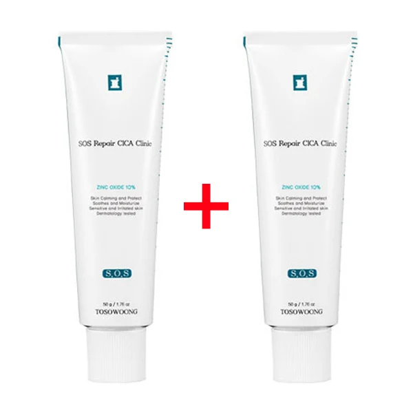 TOSOWOONG SOS Repair Cica Clinic Zinc Cream 50g - 2 Pack — Skincare Devices