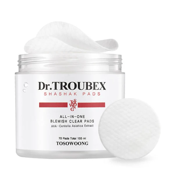 TOSOWOONG Dr. Troubex Lingettes Anti-Imperfections 155ml (70pcs) — Appareils de soins de la peau