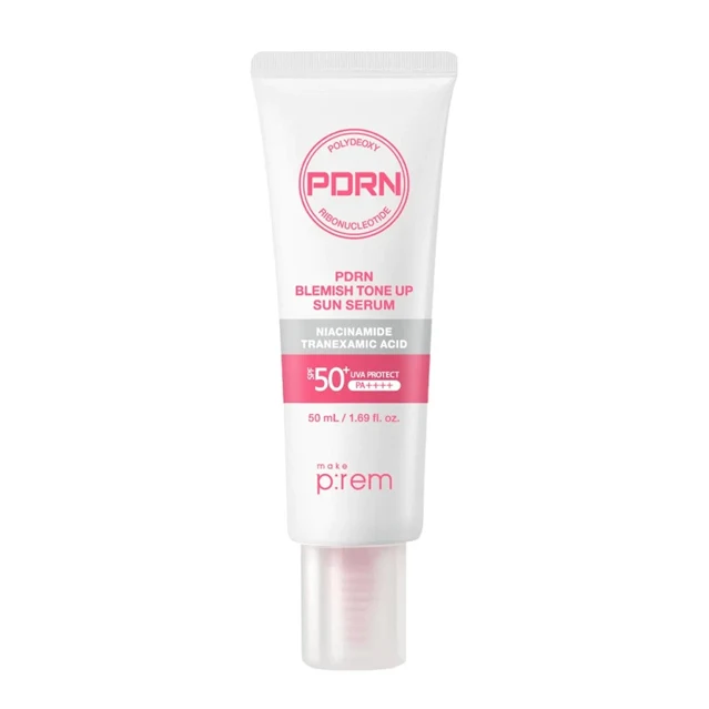 make p:rem Blemish Tone Up Sun Serum SPF50+ PA++++ 50ml — Skincare Devices
