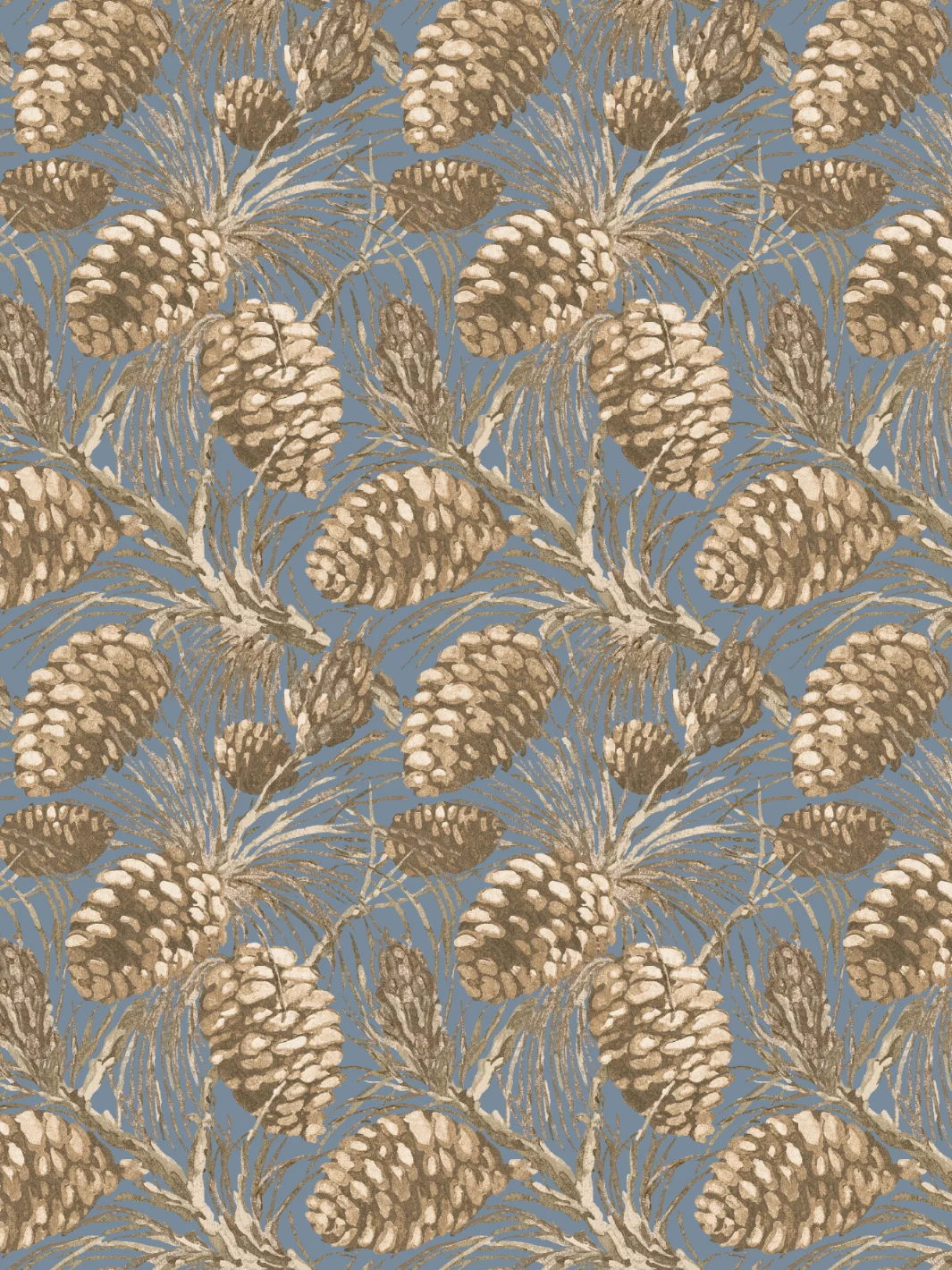 'Pinecones' Wallpaper by Nathan Turner - Taupe on Cloud - Traditional / Sample - 8 x 8 in. — Wallpaper & Murals