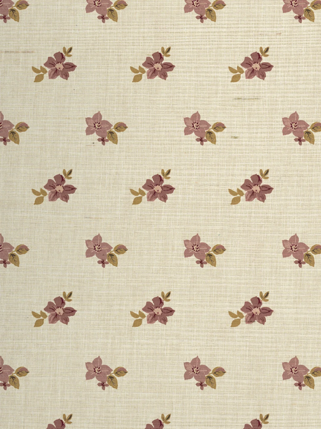 Papier peint en toile de herbe « Anna Floral » par Nathan Turner - Rose moutarde - Rouleau de toile de herbe - Échantillon — Papier peint et murales