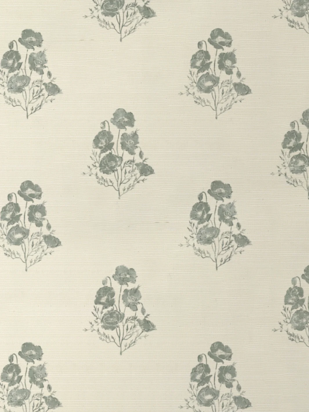 Papier peint en toile de pavot de Californie par Nathan Turner - Sauge - Rouleau de toile de herbe - Échantillon — Papier peint et murales