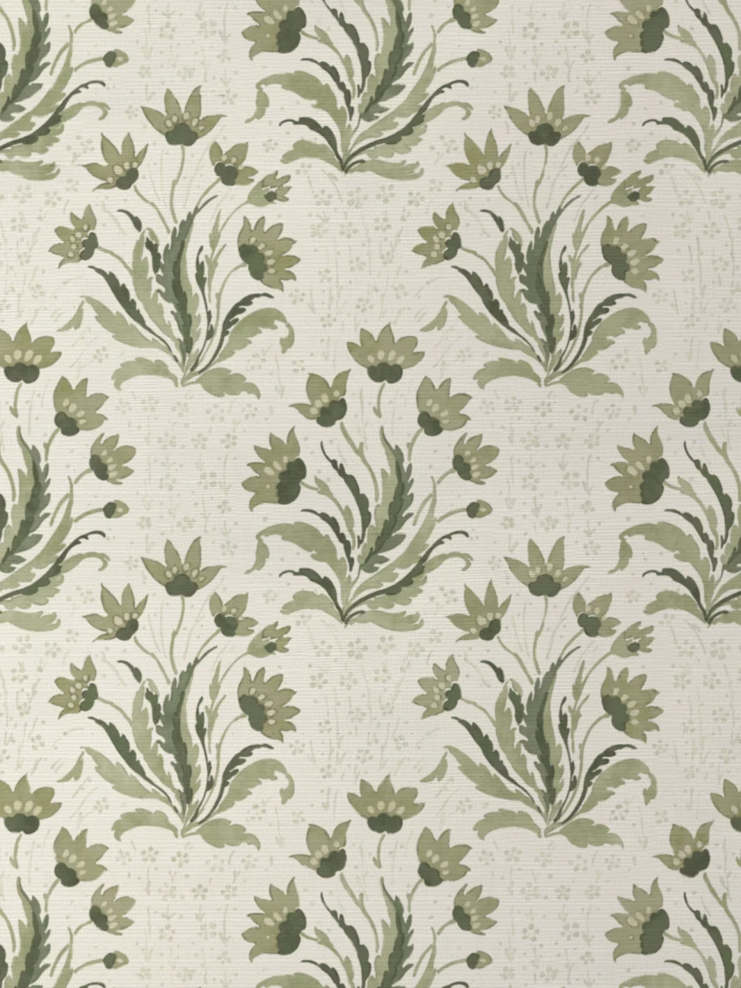 'Hillhouse Floral Tonal' Grasscloth Wallpaper by Nathan Turner - Moss - Grasscloth Roll - Sample — Wallpaper & Murals