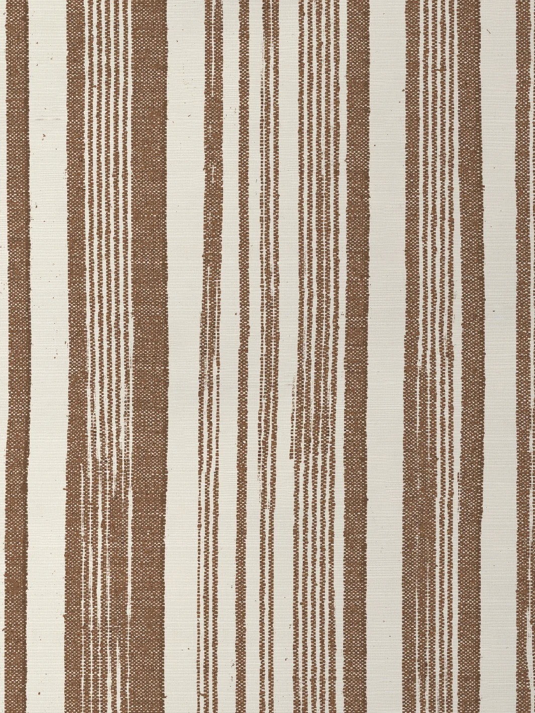 Papier peint en toile d'herbe « Stuart Stripe » par Nathan Turner - Marron - Rouleau de toile d'herbe - Échantillon — Papier peint et murales