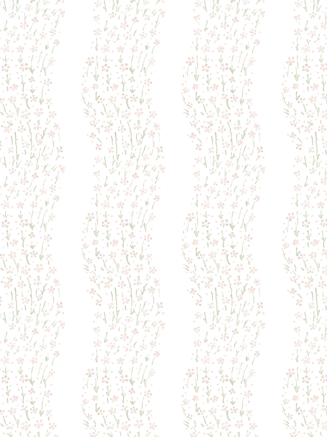 Papier peint « Hillhouse Floral Ditsy Wave » par Nathan Turner - Rose Vert - Traditionnel / Échantillon - 8 x 8 po. — Papier peint et murales