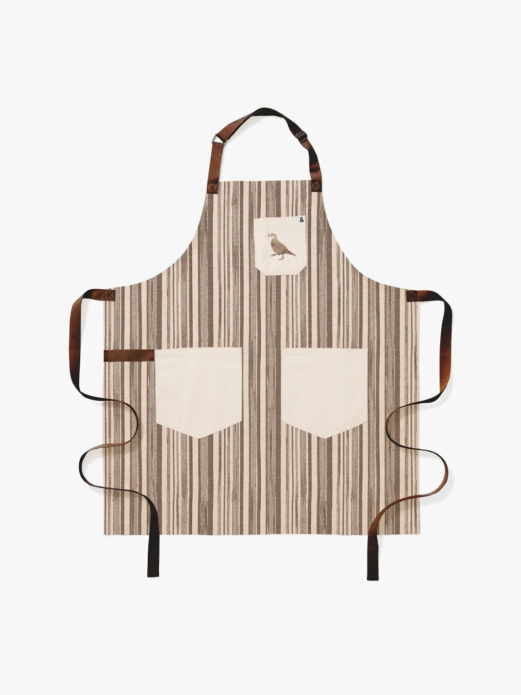 Tablier à rayures Stuart de Nathan Turner x Hedley & Bennett - Marron — Tabliers de cuisine