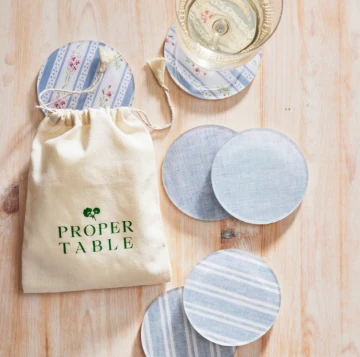 Proper Table - Sous-verres (lot de 4) - Theodora (Bleu Vert)