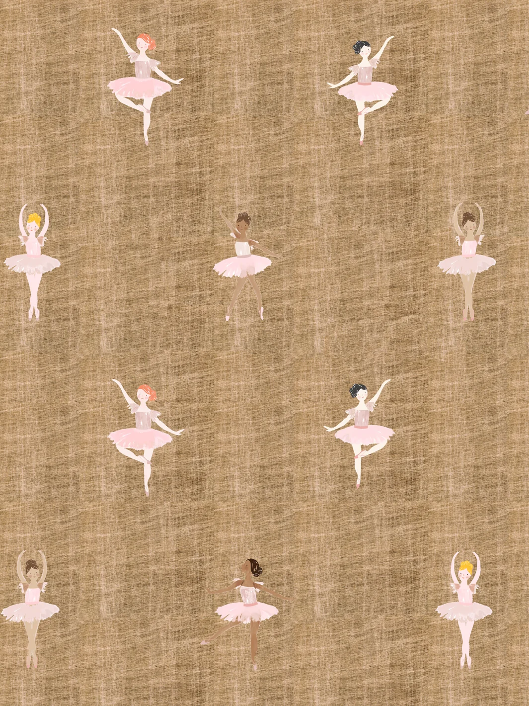 Papier peint « Ballerines sur or » par Meri Meri - Or - Métallisé / Échantillon - 8 x 8 po. — Papier peint et murales