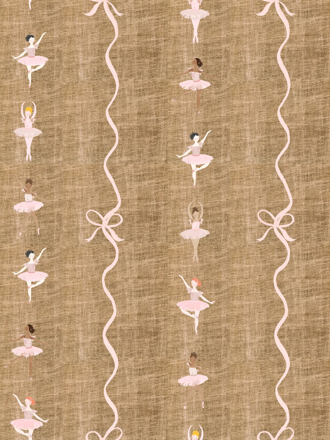 'Ballerina Stripe on Gold' Wallpaper by Meri Meri - Gold - Metallic / Sample - 8 x 8 in.