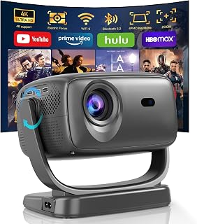 Mini Projector 4K 1080P WiFi 6 Bluetooth 5.2 — Portable Projector