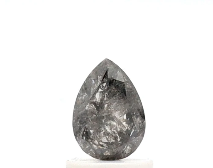 0.80 Ct Pear Shape Salt and Pepper Diamond — Loose Gemstones