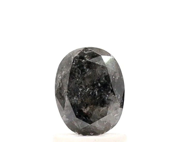 Diamant sel et poivre taille ovale de 1,42 ct — Pierres précieuses en vrac