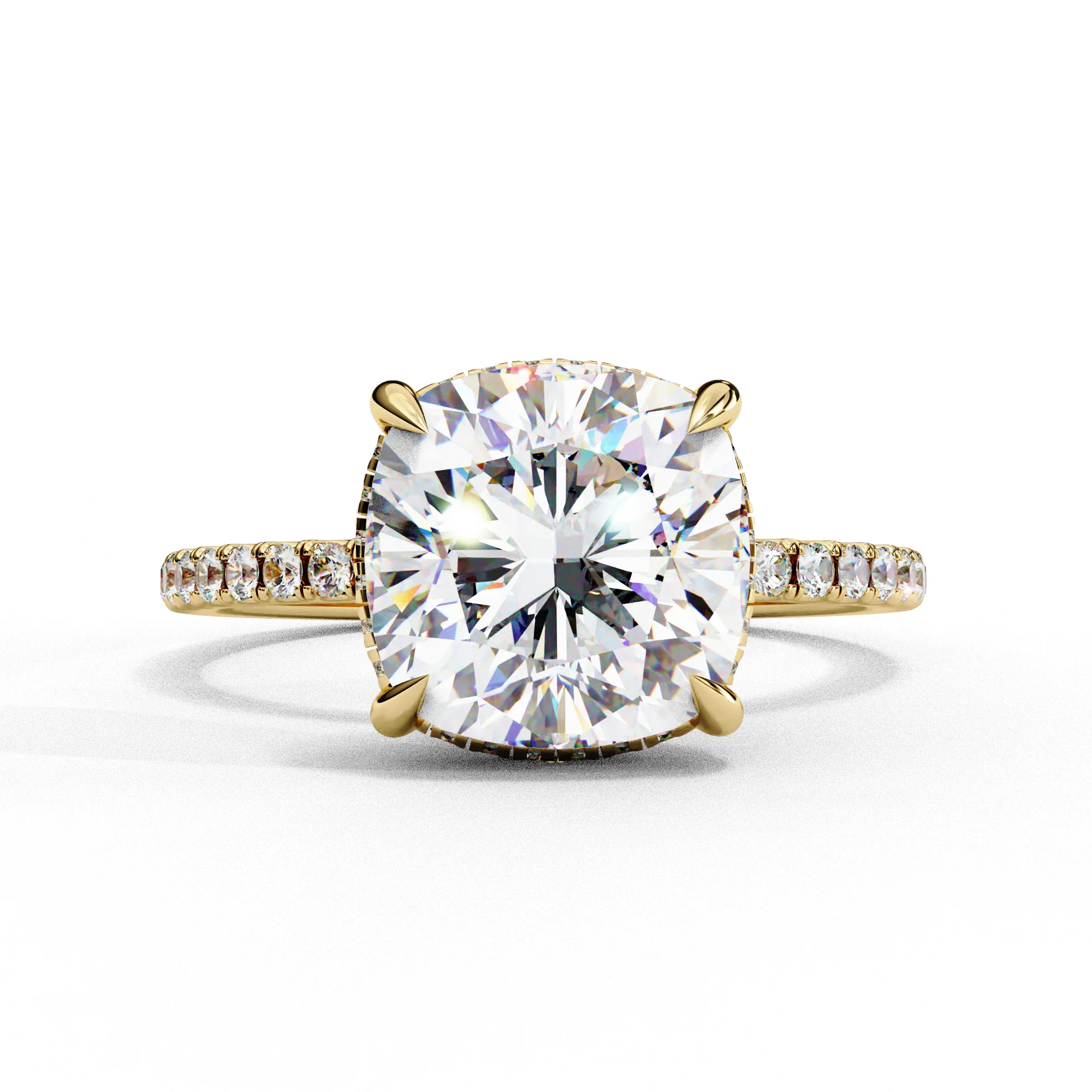 Cushion Cut Halo Lab Grown Diamond Ring by Gemone Diamond — Stackable Rings